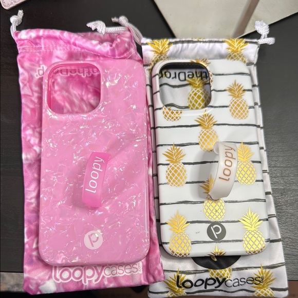 Loopy Case Other - Loopy Case Bundle Pink and Gold Pineapples for iPhone 13 Pro